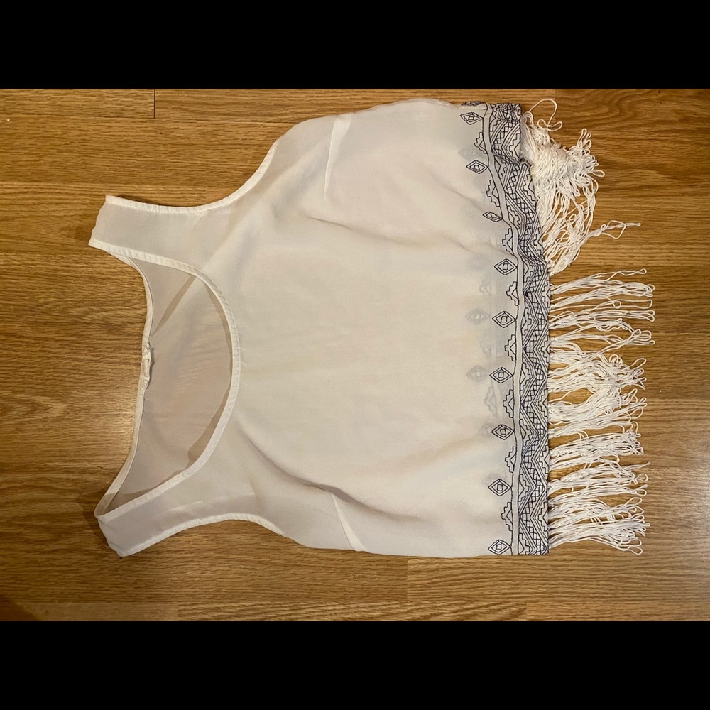 White boho tank top